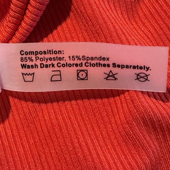 Zaful Red O-Ring Bikini Set Medium Women’s Ribbed Triangle Swimwear Two Piece - Picture 8 of 9